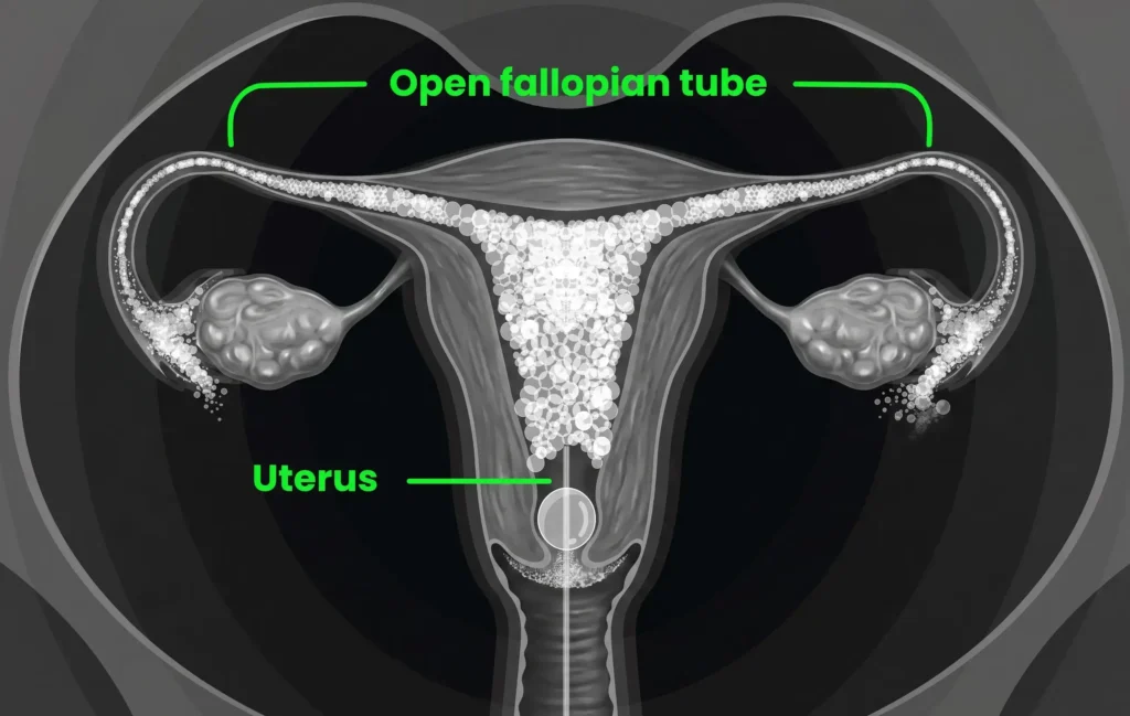 HSG X-ray with normal fallopian tube